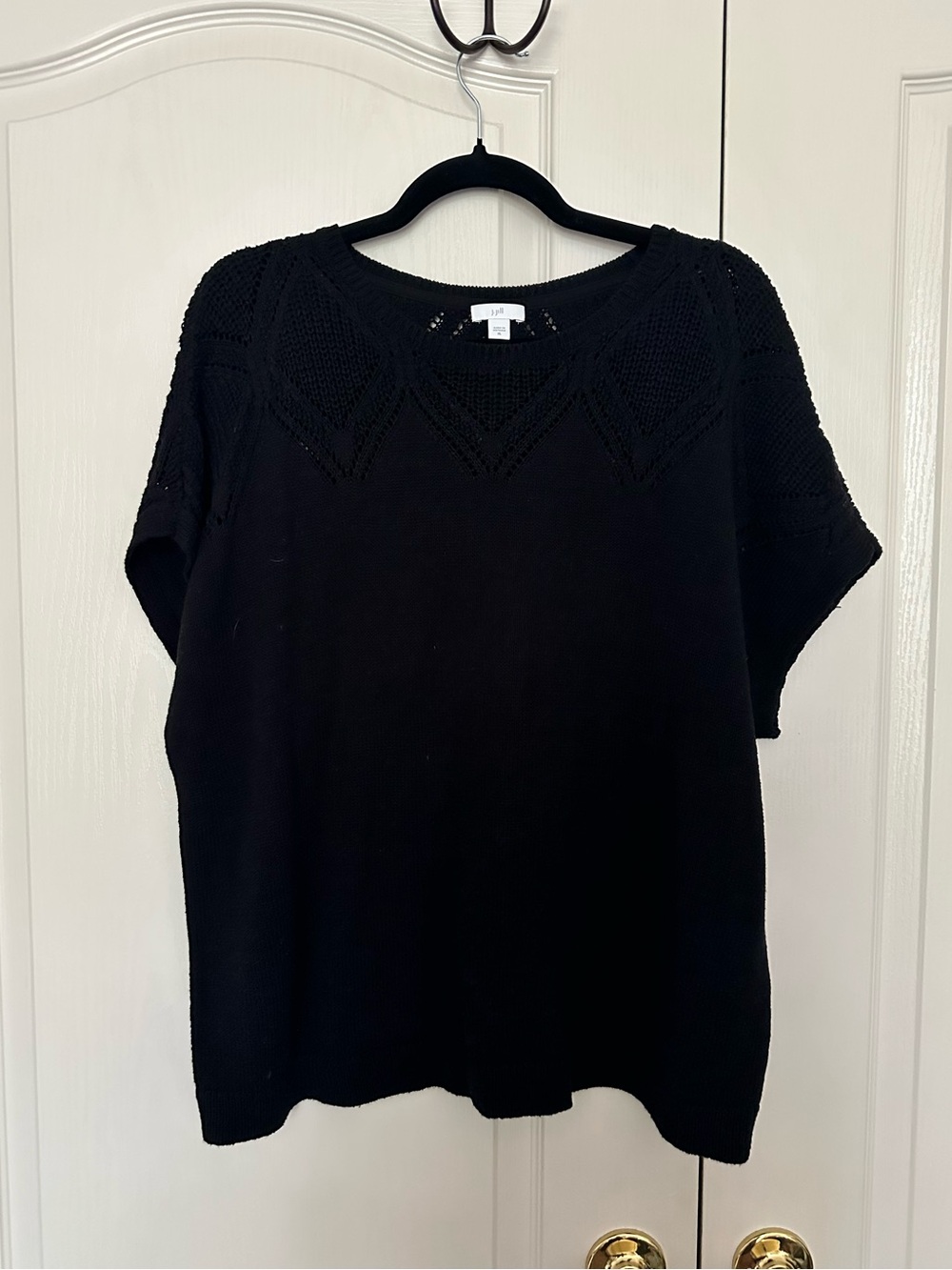 J. Jill Black Short Sleeve Sweater